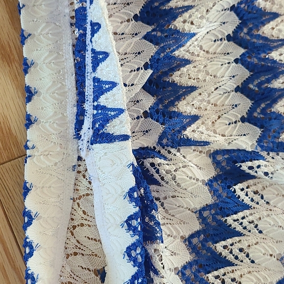 Shein Swim Cover-up Beach Capris.  Size Small*  Blue/White Chevron - Picture 5 of 7